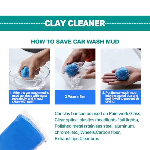 4er Pack 100g Car Clay Bar Auto Detailing Magic Clay Bar für Autowäsche Auto BLAU - Bild 3 von 22