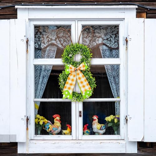Couronne de Pâques pour porte d'entrée en panneau décoratif durable