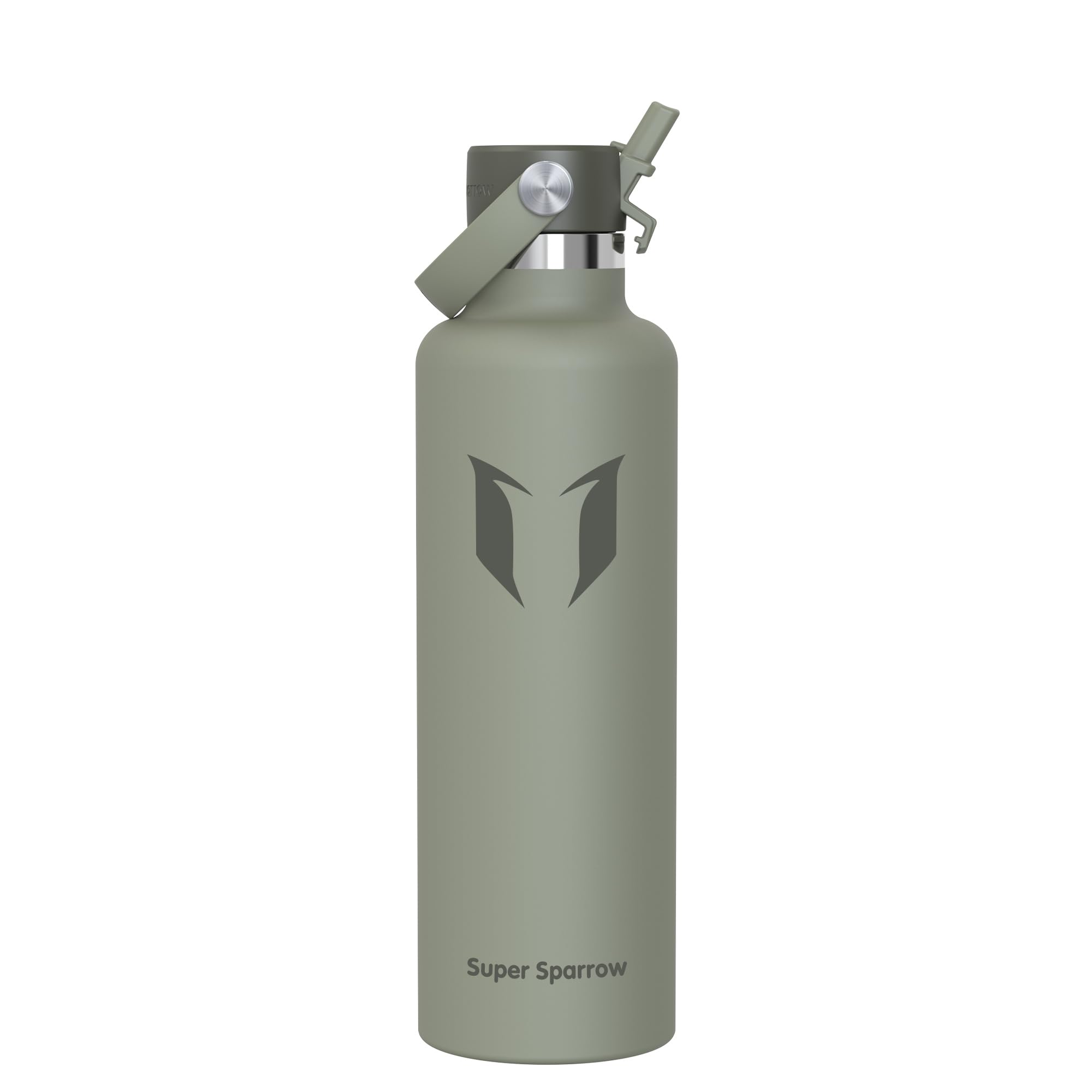 Sparrow Insulated Water Bottle 1L - FlipFlow Metal Water Bottles with Straw Lid - BPA Free - Leakproof Stainless Steel Flask for Hiking, Outdoor, Travel