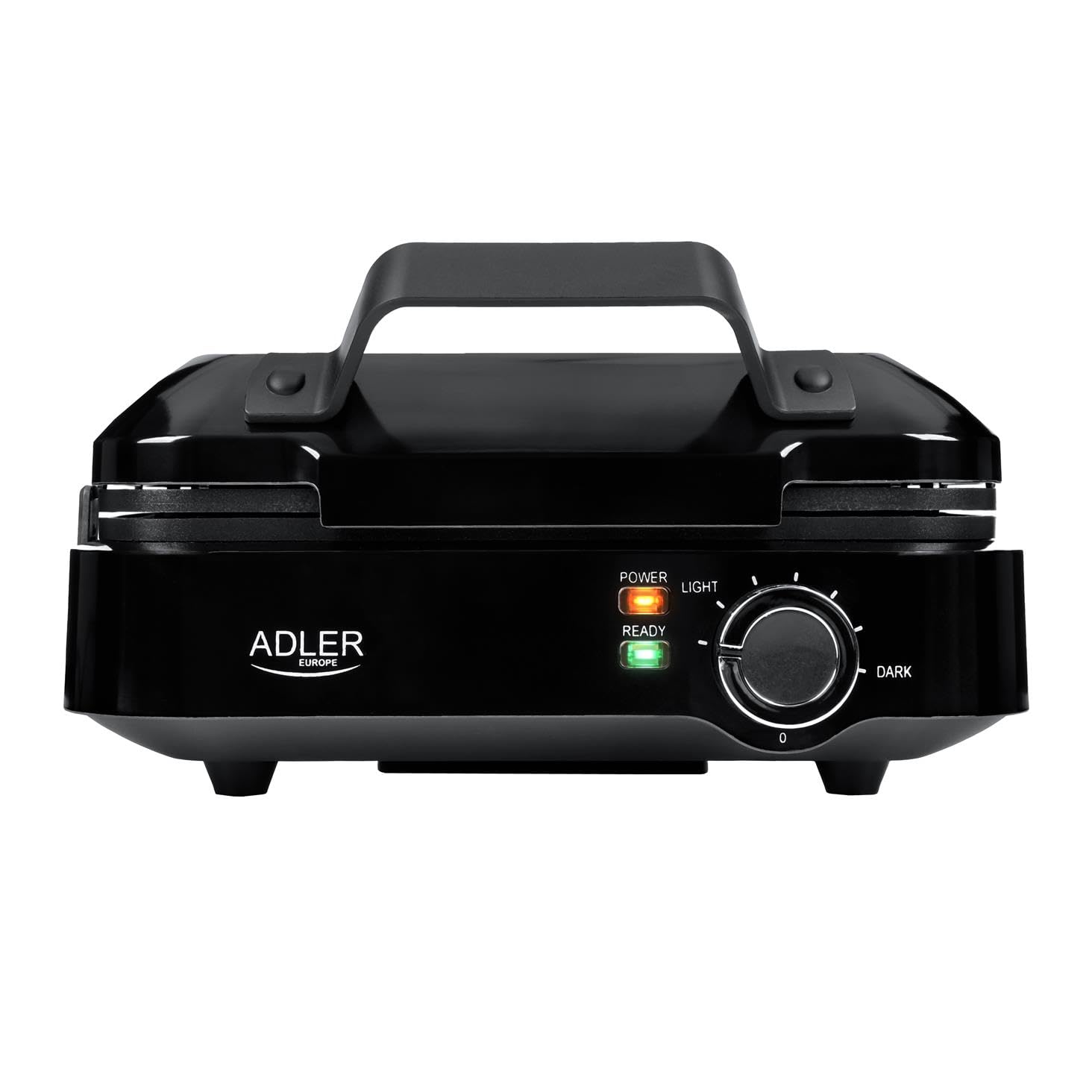 Adler Europe - Gofrera doble 2000W Nivel de calentamiento ajustable Dos gofres clásicos a la vez Revestimiento antiadherente 2 luces indicadoras Placas de gofres profundas