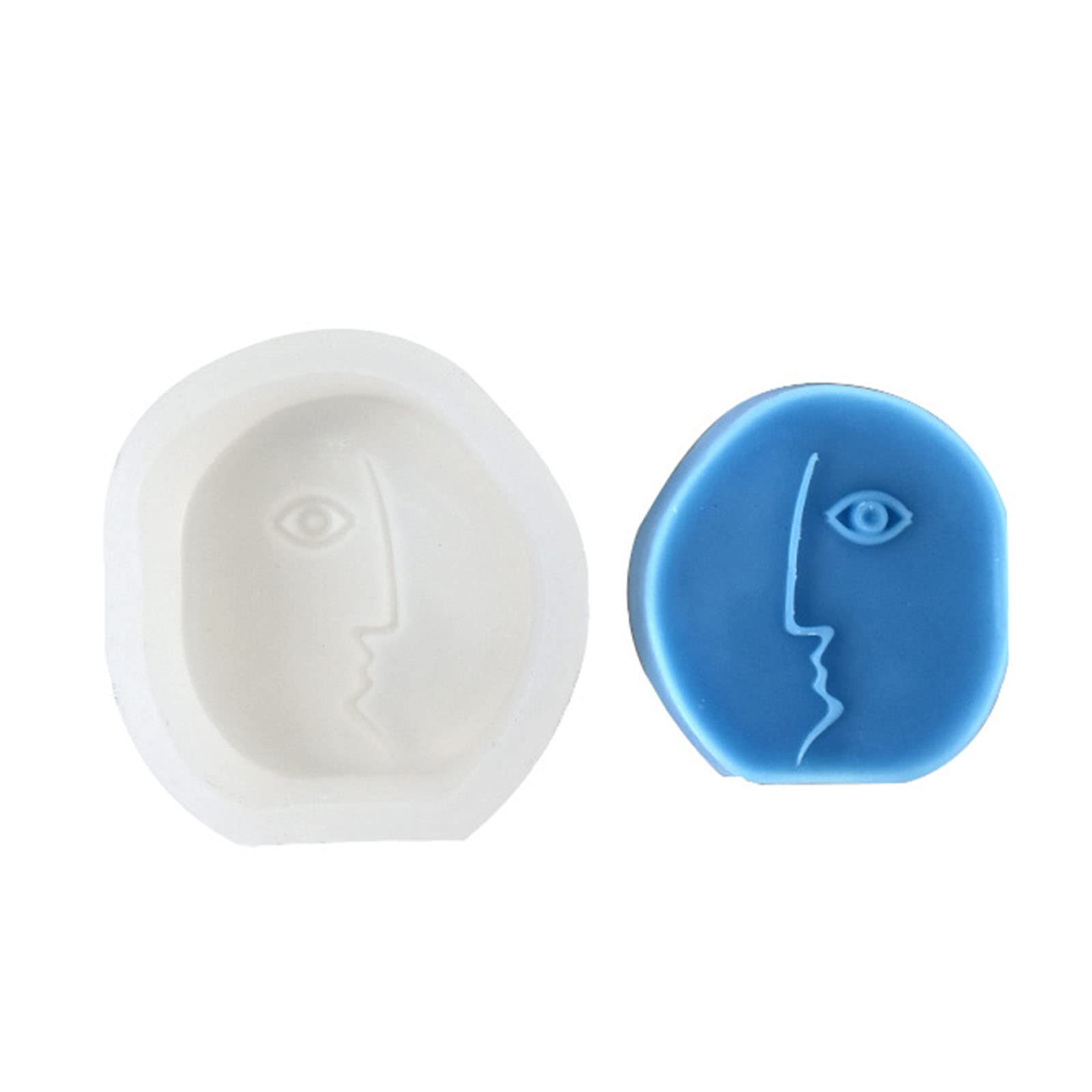 MALSSE Abstract Facial Cake Silicone Molds Manual Desktop Decor Gypsum Epoxy Resin Aromath for Home Decorations Silicone Molds for Making