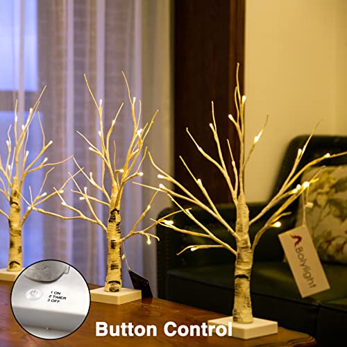 Bolylight Lighted Birch Tree Warm White Light Up Birch Tree Tabletop Small Led Tree Artificial Decorative Branch Tree Lamp For Christmas Holiday Home Party #TOP1
