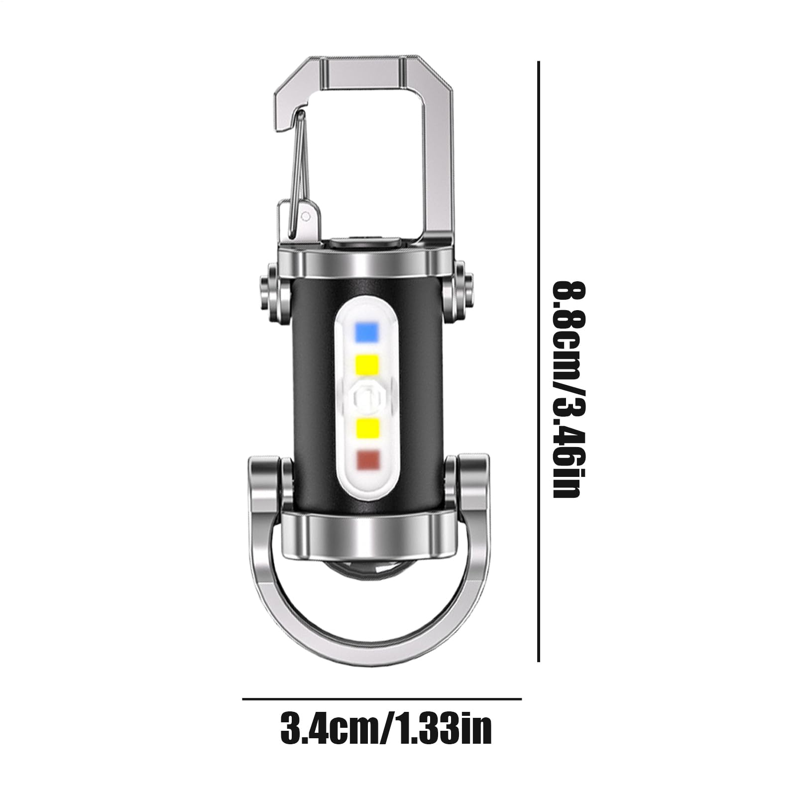 Mini Torcia LED Portachiavi Ricaricabile USB - 8,8 Cm, Super Luminosa, Impermeabile, Per Escursioni