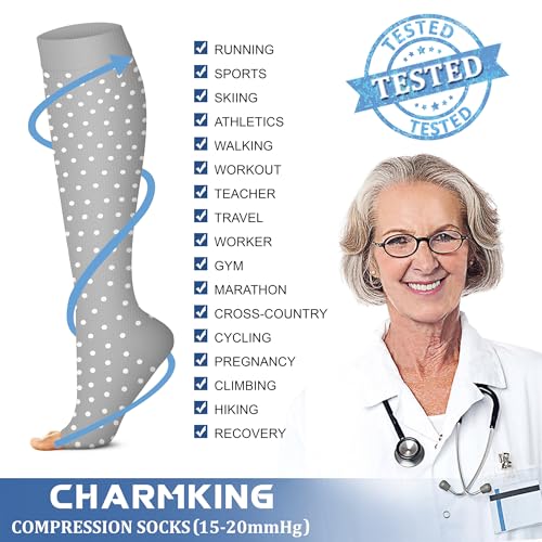 Image of Compression Socks (7 Pairs), 15-20 mmhg is BEST Graduated Athletic & Medical for Men & Women, Running, Flight, Travel, Nurses, Pregnant - Boost Performance, Blood Circulation