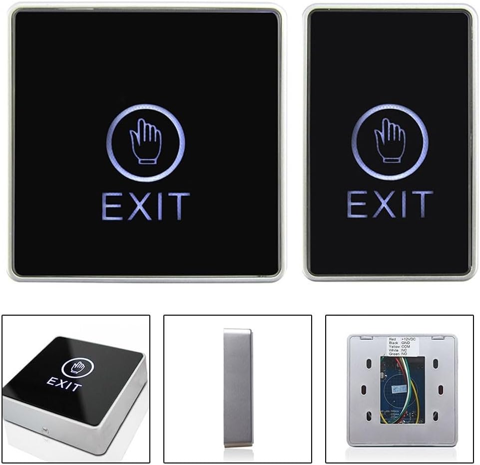 Backlight Push Touch Exit Button Featuring Infrared Door Switch and Visual Indicator for Access Control, Enhancing Security and User Convenience (86 * 50mm)