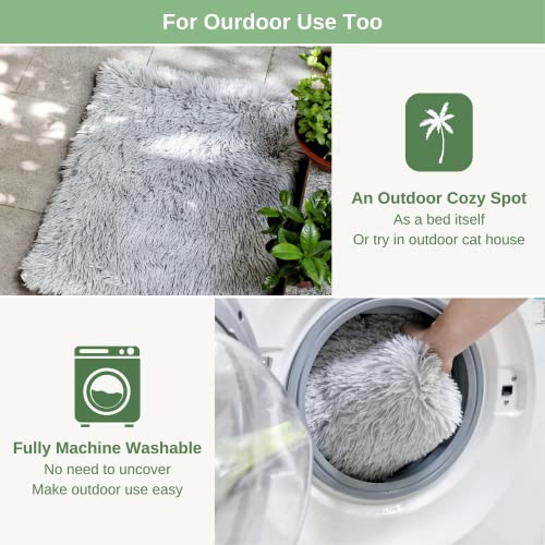 Petfelix Self Warming Cat Mat - Non-Skid Thermal Pet Mat, Cat Blanket For Indoor Cats, Washable Outdoor Insulation For Cat House, Carrier Cat Bed, Gray, 25 * 21 Inches #TOP5