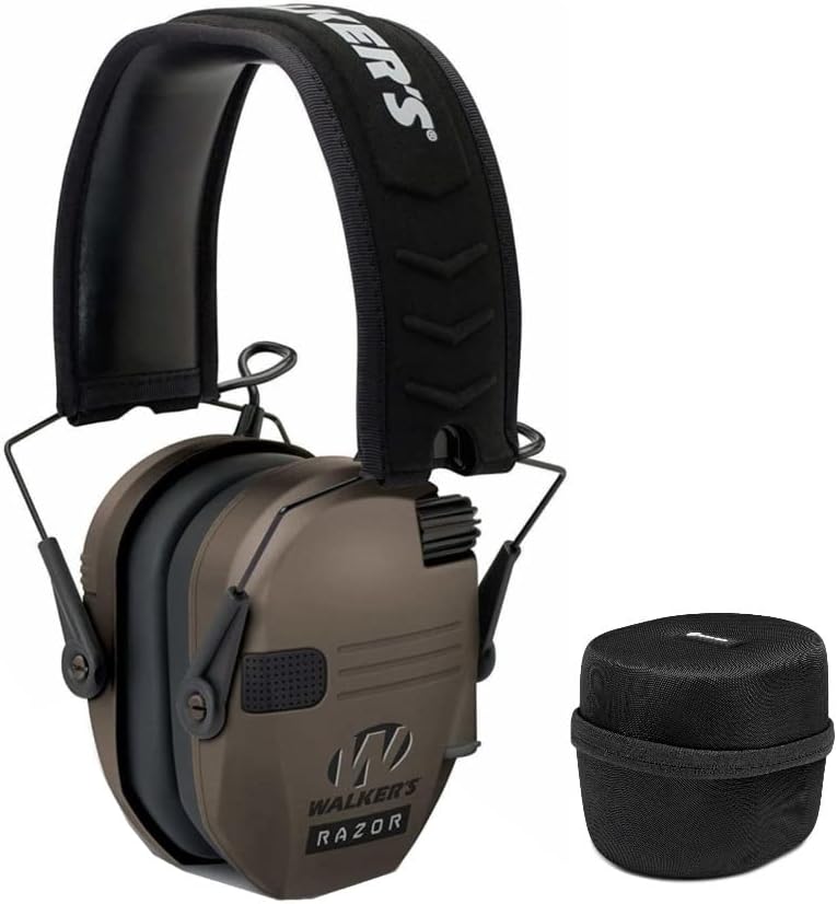 Walker's Game Ear Razor Slim Electronic Lightweight Shooting Hunting Range Hearing Protection Muffs Bundle