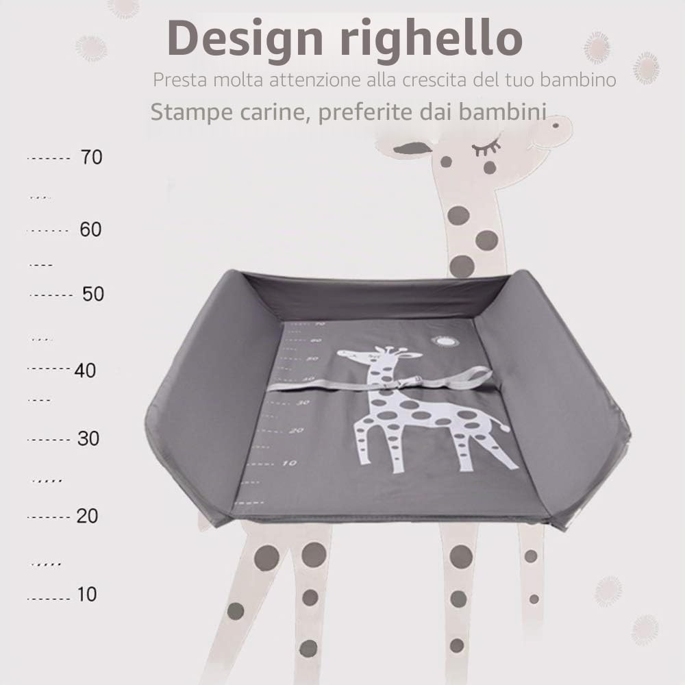 Fasciatoio Pieghevole per Bagnetto Neonati,avolo Cambio Pannolini Multifunzionale Portatile,Fasciatoio per Bambini, Tavolo da Massaggio con Tasche a Rete e Salvaspazio