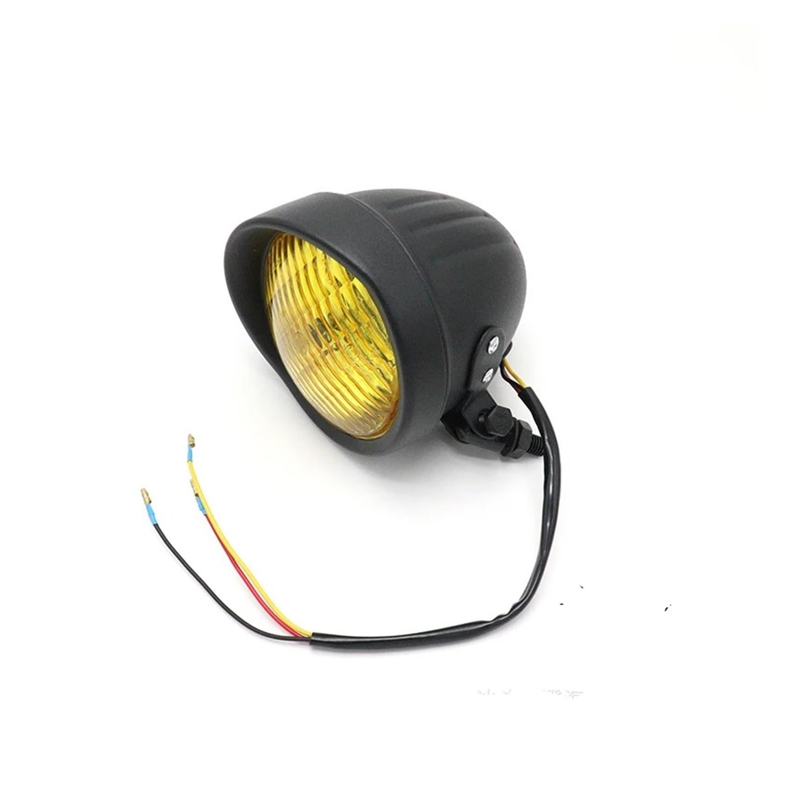 Faretti Moto Lampada Per Fari A Proiettile Da 45 Pollici Per Moto Classica Nera Cromata Per Bobber Chopper Dirt(Black Clear)