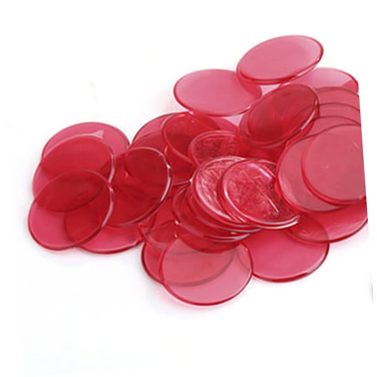 Toyvian Bingo Chips 30 Pcs Transparent Plastic Counters for Kids Math Learning and Classroom Games Counting Sorting Addition Subtraction