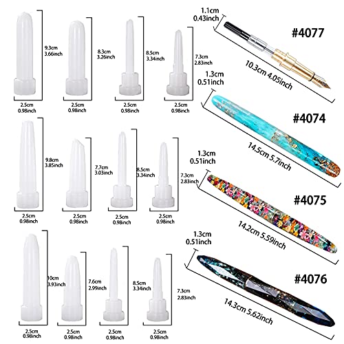 Funshowcase 4074-4076 4077 4078-4083 Fountain Pen And Ball-Pen Silicone Molds Epoxy Uv Resin Casting Kit Of 22 thumb #2