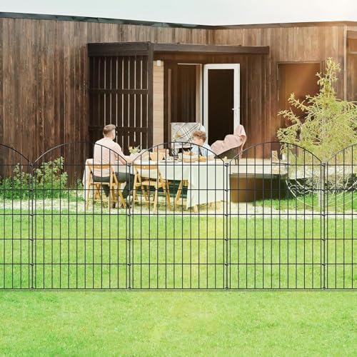 Hanured® 5 Stück Dekorative Gartenzaun mit Tor, Steckzaun für hunde, Hundezaun Tierbarriere 81 cm(H) X 3,5 m(L)