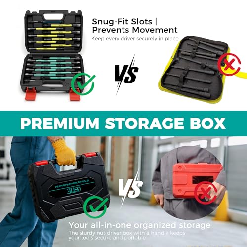 19Pcs 6" Extra Long Magnetic Nut Driver Set, Impact 10%ACC - image 8