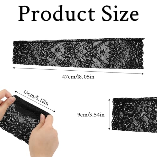 Fingerless Black Lace Gloves for Women Elbow Length Lace Arm Sleeves Elegant Long Floral Laces Fingerless Gloves for Dance Party Tea Party Cosplay 20s Accessories Evening Wedding Dinner Bridal2