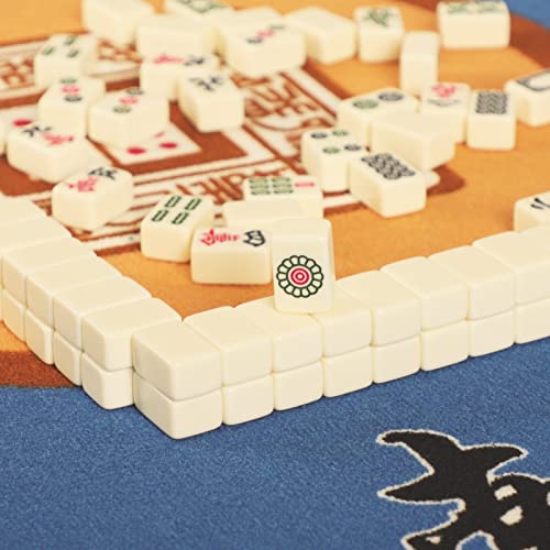 Travel Mini Mahjong Set(0.9’’), Chinese Mahjong Game Set With 146 Ivory Tiles, A Brown Carrying Case, Portable & Lightweight For Travel Family Leisure Time(Mah Jongg, Mah-Jongg, Majong, Majiang) #TOP3