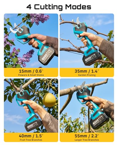 Image of SEESII Electric Pruning Shears 4 Modes, 2.2 inch Cut Electric Pruners Cordless