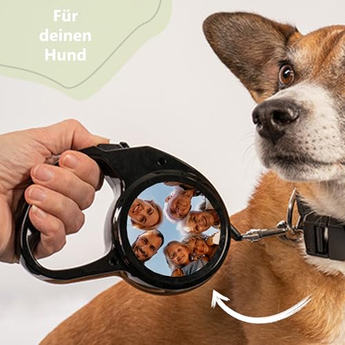 Kiwistar - Hundeleine - 200x20mm - selbst gestalten mit Foto & Wunschtext - individuell Bedruckt - personalisierte Geschenkidee - Leine mit bis 3m länge - für Hunde bis 25 kg