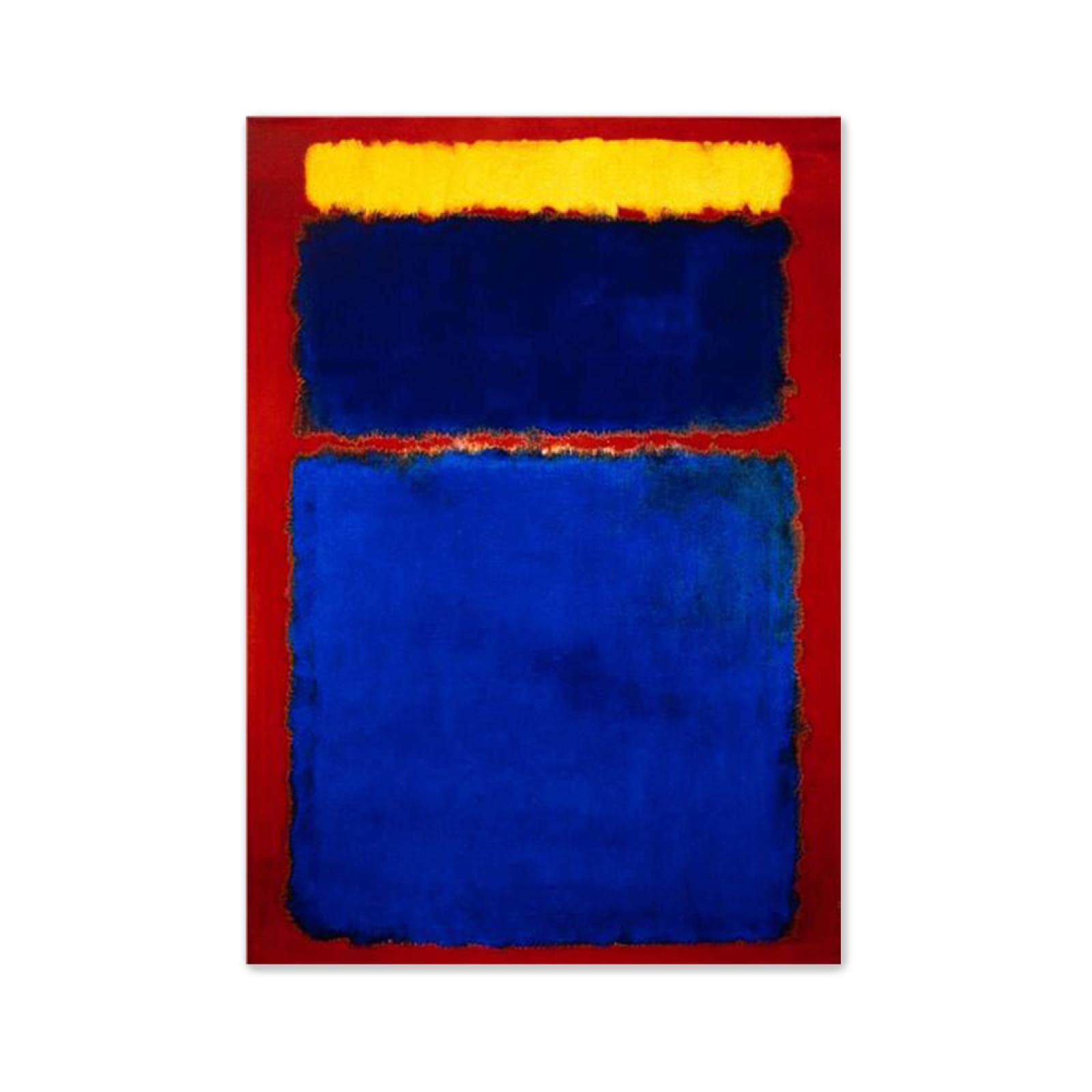Famous Wall Art-Mark Rothko'Blue on Blue with Yellow’ Poster-Color Abstract Graffiti Canvas Wall Art-Famous Painting Print on Canvas-Picture for Living Room Decor 40x60cm(16x24in) Frameless