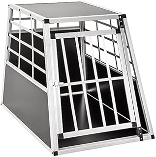 TecTake Aluminium transportation box for dogs car transport - different sizes - (Single big | No. 400651)