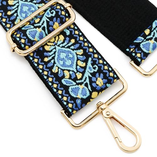 Image of Wide Shoulder Strap Adjustable Replacement Belt Guitar Style Crossbody Bag Handbag Strap Multicolor Canvas Straps(Wide:2in)(Color73)
