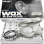 Peace&Quiet PQ Wax Ear Plugs for Sleeping - 30 Silicone Wax Earplugs for Sleeping and Swimming, Gel Ear Plugs for Noise Cancelling, Sound Blocking Level of 32 Db (30 Pillows), Color: White