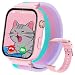 PTHTECHUS Smartwatch für Kinder, 4G GPS Kinder Smartwatch Uhr Telefon Video und Voice Smart Familienchat SMS WiFi, SOS Sport Schrittzähler Spiele, Kindergeschenke Armbanduhr Uhr für ab 4 Jahren, Rosa