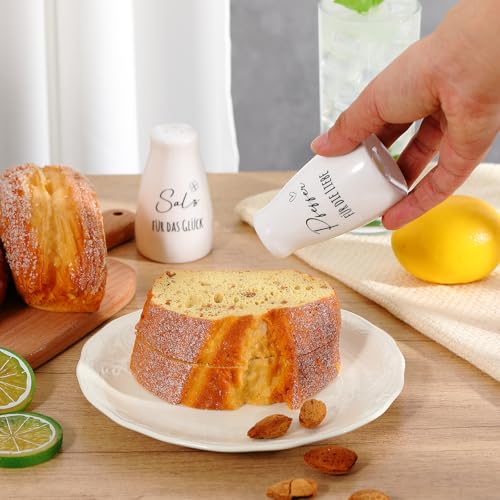Geiserailie Salz- und Pfefferstreuer Hochzeitsgeschenk Set mit Salz und Pfeffer Aufkleber Hochzeit Geschenkideen für Brautpaar Einzugsgeschenke Einweihungsgeschenke für Wohnung Haus(Elegant Stil)