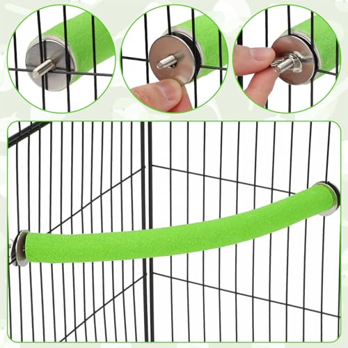 Image of Rypet Parrot Perch Stand Toy Used for Cage Corner for Paw Grinding Clean Stick Exercise, Rough-Surfaced Quartz Bird Perch Standing Cage Accessorie for for Small Parakeets Cockatiel Conures (Green XL)