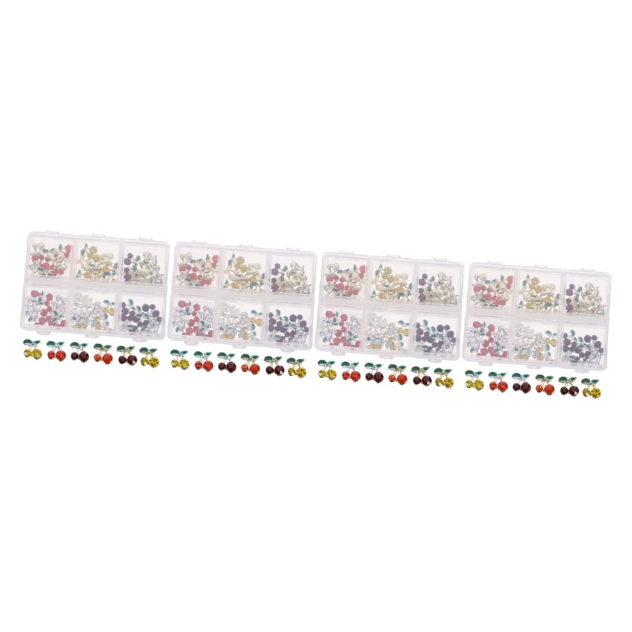 Healeved 240pezzi Gioielli Per Unghie Cherry Decorazioni Nail Art Per Creazioni Eleganti e Uniche Accessori Per Unghie Fai Da Te Per Donne