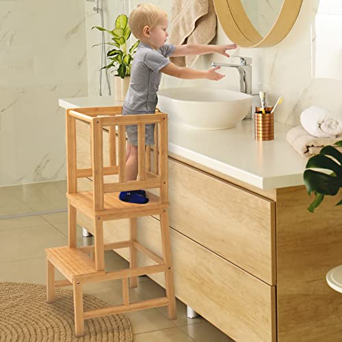 Torre di apprendimento - Sgabello Montessoriano con Scala Regolabile - Torre Montessoriana in