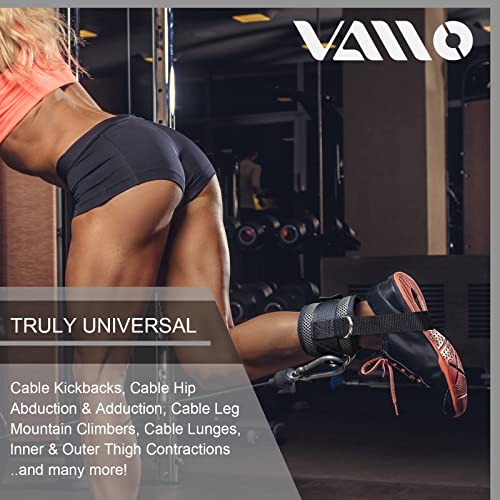 Image of VAIIO Ankle Straps for Cable Machines,Adjustable Comfort fit Neoprene, Reinforce Double D-Ring - Premium Ankle Cuffs to Improve Abdominal Muscles, Lift The Butts, Tone The Legs for Men & Women