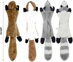 Jouets pour chiens squeaky pour petits, moyens et grands animaux, Jouets interactifs pour chiens en peluche mignons, écureuil et raton laveur, paquet de 2