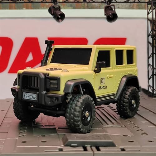 Image of Ldarc 1:43 Scale Mini RC Crawler Rtr RC Rock Truck 4X4 2.4GHz Hobby Grade Remote Control Car Model Vehicle RC Buggy, Comes With A DIY Replaceable Body Shell(Desert Yellow)