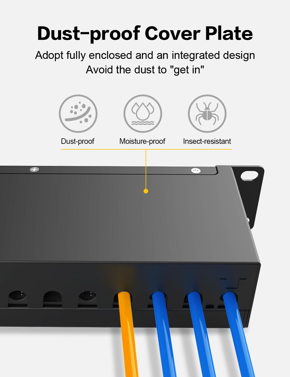 Panneau de brassage Keystone CAT6a à 12 ports pour panneau de brassage réseau monté en rack 1U10" avec gestion intelligente des câbles