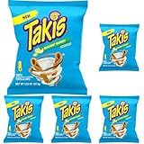 Takis Buckin' Ranch - Ranch Flavored Non-Spicy Zesty Rolled Tortilla Chips Snack Size Bag (Pack of 5)