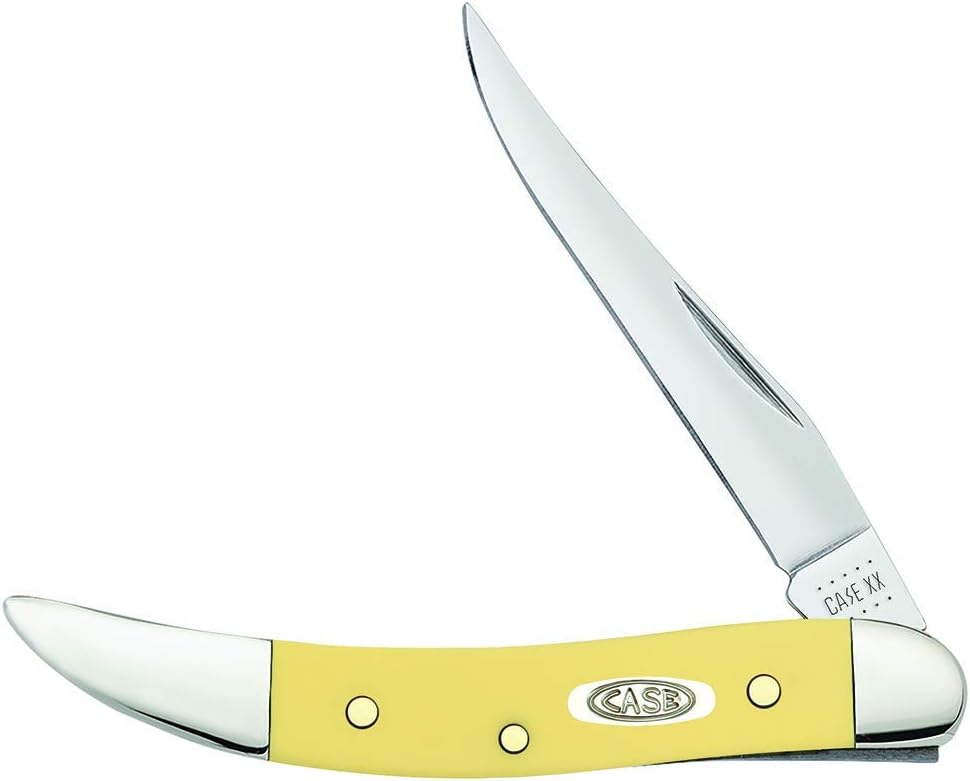 Case WR XX Pocket Knife Yellow Synthetic SS - Small Texas Toothpick Item #81095 - (310096 SS) - Length Closed: 3 Inches