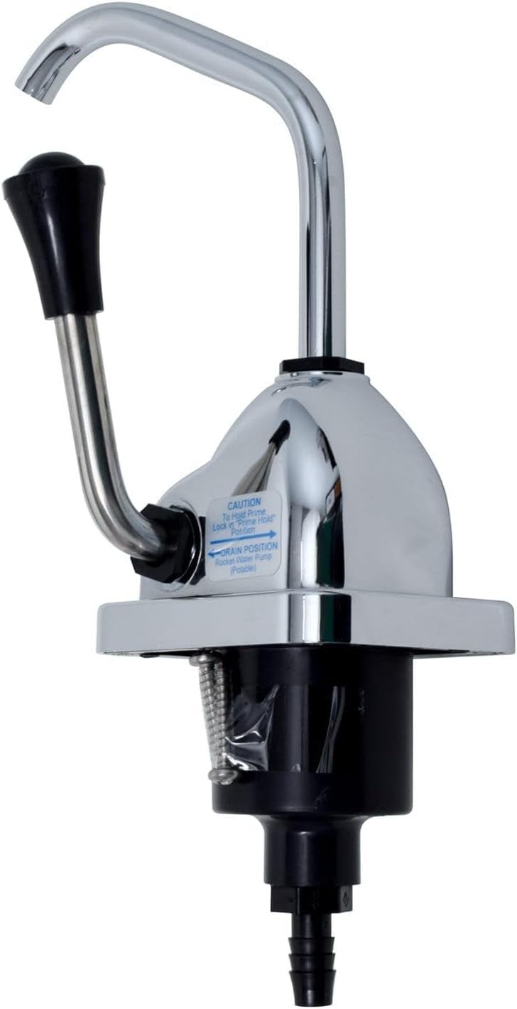 Valterra - RP800 Rocket Hand Pump for RV, Camper Holding Tank Faucet Pump - Chrome