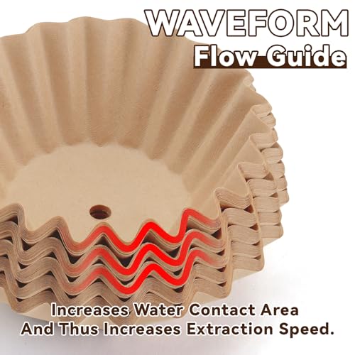Image of Percolator Coffee Filters Compatible with Farberware Coffee Percolator, 200 Pcs Disposable Perforated Brown Filter Paper for Farberware 12 Cup Cuisinart 12 Cup