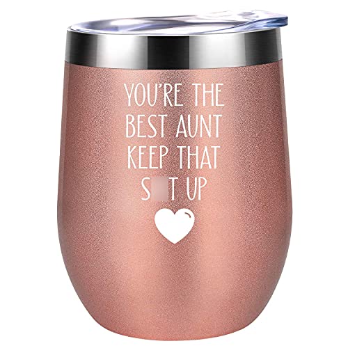 Aunt Gifts from Niece, Nephew - You re the Best Aunt Keep That S Up - Funny Gifts for Aunts - BAE Best Aunt Ever Gifts for Birthday, Aunt Christmas Gifts for Great Aunt - Coolife Wine Tumbler Aunt Mug