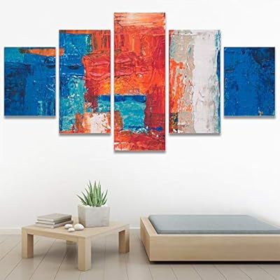 SIGNWIN 5 Panel Canvas Wall Art Abstract Closeup...
