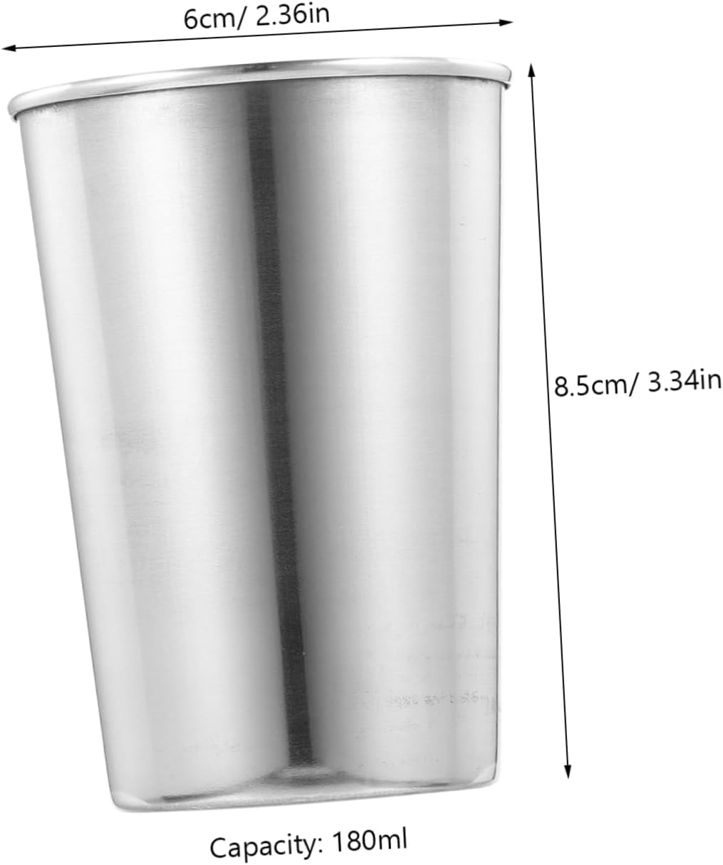 Stainless Steel Tumbler Cup Bathroom Rinse Cup for Toothbrush and Beverages Silver Drinking Cup for Home Use Easy to Clean and Stylish Design