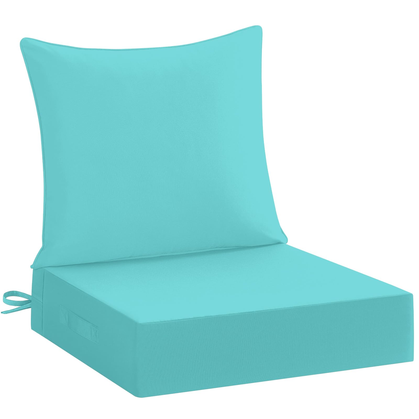 Photo 1 of downluxe 24x24 Outdoor Chair Cushions, Waterproof Fade Resistant Patio Furniture Cushions with Handle & Removable Cover, Deep Seat Outdoor Cushions for Sofa, Couch and Patio Chairs, Teal