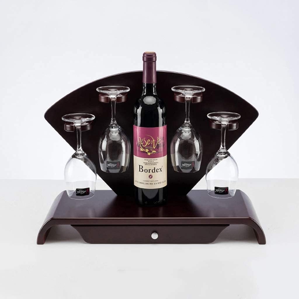 Wine Racks Sector Tabletop Wood Wine Holder Countertop Wine Rack with Wine Glass Holder Free-Standing Wine Rack Storage Organizer for Home Décor