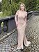 Wirunsy Women's Sequin Prom Dresses Long 2025 Sparkly Glitter Off The Shoulder Ball Gown with High Slit Mermaid Formal Evening Maxi Dress with Train 2025 Ivory Size US14