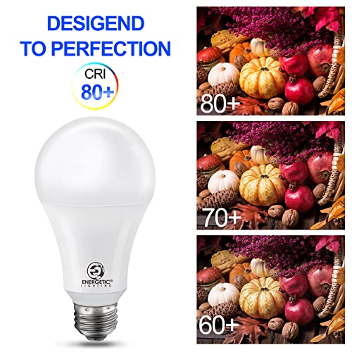 Energetic Smarter Lighting Super Bright 50/100/150W 3-Way A21 Led Light Bulb, 800/1600/2200 Lumens, 5000K Daylight, Non-Dimmable, E26 Base, Ul Listed, 2-Pack #TOP7