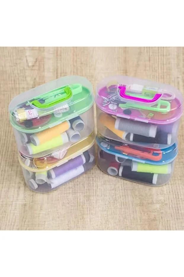 Mini Dikiş Seti Kutusu 18 Parça – İplik, İğne, Makas, Düğme, Mezura, Taşınabilir Dikiş Aksesuar Seti – Seyahat ve Ev İçin Dikiş Takımı