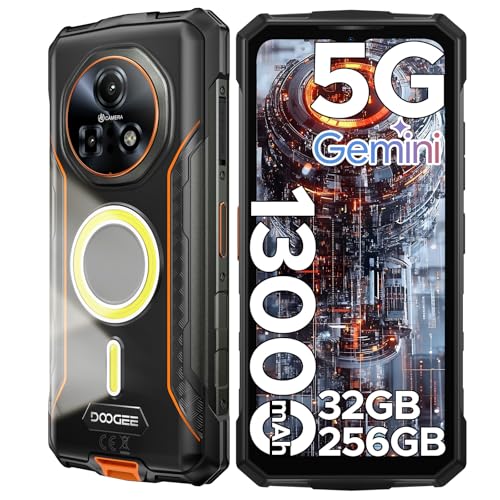 DOOGEE Fire 7 Pro Rugged Smartphone 5G Android 15, 32GB+256GB/2TB Rugged Phone, 13000mAh, 6.6"+ 90Hz, Dual SIM Free Mobile Phone, Camping Light/Poc/3 Card Slots/Face ID / BT5.0/NFC/GPS-Orange