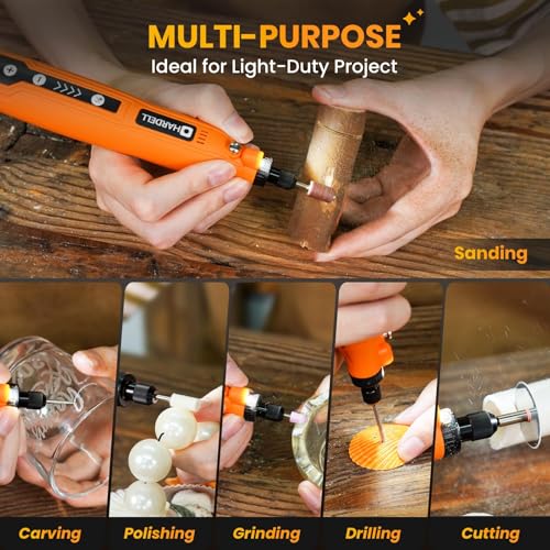 Image of HARDELL Mini Cordless Rotary Tool 3.7V, 5-Speed and USB Charging with 35 Accessories, Multi-Purpose Power Rotary Tool for Sanding, Polishing, Drilling, Carving, Engraving, DIY Crafts