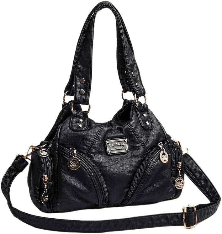 Hobo Bags for Women Vintage Leather Hobo Bag Shoulder Purses and Handbags Ladies Roomy Tote Bags - Casual Crossbody