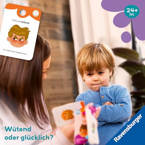 Ravensburger 12034057 Play+ Spiel und Mach mit! Karten: Entdecke die Gefühle - Activity Karten für Kleinkinder, Spielzeug ab 24 Monaten